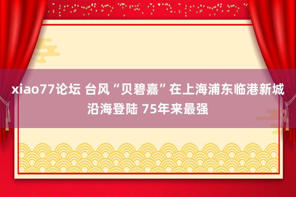 xiao77论坛 台风“贝碧嘉”在上海浦东临港新城沿海登陆 75年来最强