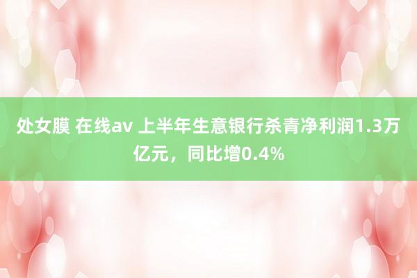 处女膜 在线av 上半年生意银行杀青净利润1.3万亿元，同比增0.4%