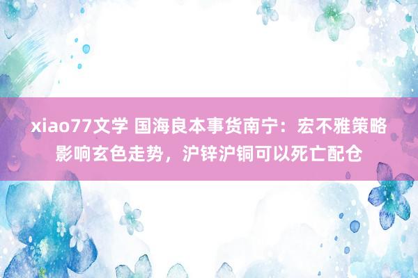 xiao77文学 国海良本事货南宁：宏不雅策略影响玄色走势，沪锌沪铜可以死亡配仓