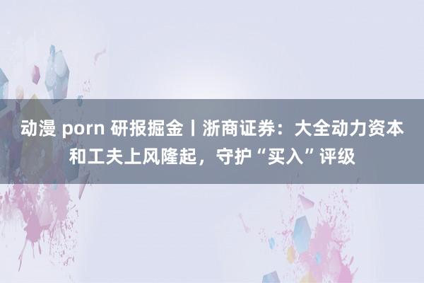 动漫 porn 研报掘金丨浙商证券：大全动力资本和工夫上风隆起，守护“买入”评级