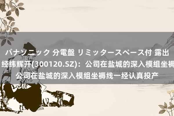 パナソニック 分電盤 リミッタースペース付 露出・半埋込両用形 经纬辉开(300120.SZ)：公司在盐城的深入模组坐褥线一经认真投产