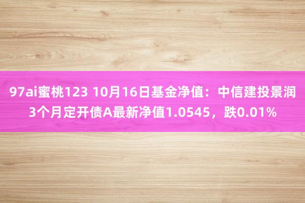 97ai蜜桃123 10月16日基金净值：中信建投景润3个月定开债A最新净值1.0545，跌0.01%