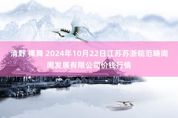 清野 裸舞 2024年10月22日江苏苏浙皖范畴阛阓发展有限公司价钱行情