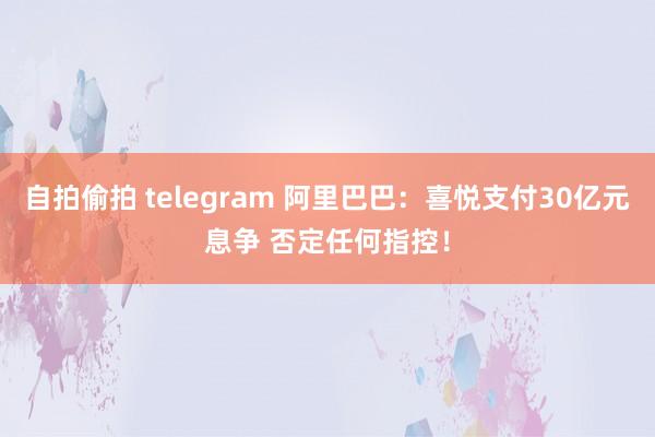 自拍偷拍 telegram 阿里巴巴：喜悦支付30亿元息争 否定任何指控！