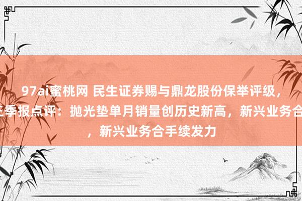 97ai蜜桃网 民生证券赐与鼎龙股份保举评级，2024年三季报点评：抛光垫单月销量创历史新高，新兴业务合手续发力