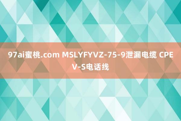 97ai蜜桃.com MSLYFYVZ-75-9泄漏电缆 CPEV-S电话线