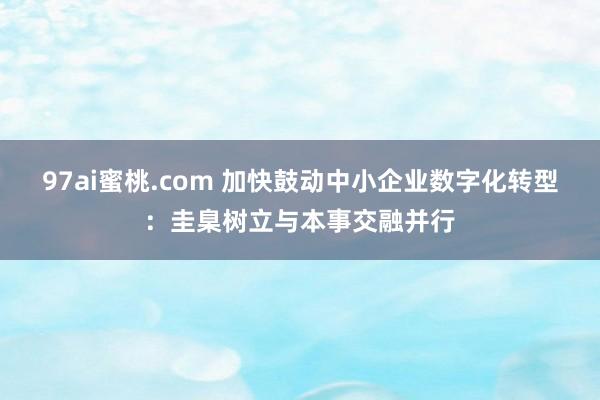 97ai蜜桃.com 加快鼓动中小企业数字化转型：圭臬树立与本事交融并行