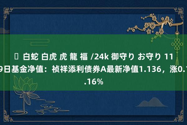 ✨白蛇 白虎 虎 龍 福 /24k 御守り お守り 11月29日基金净值：祯祥添利债券A最新净值1.136，涨0.16%