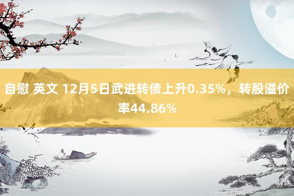 自慰 英文 12月5日武进转债上升0.35%，转股溢价率44.86%