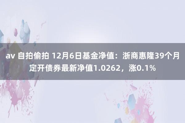 av 自拍偷拍 12月6日基金净值：浙商惠隆39个月定开债券最新净值1.0262，涨0.1%