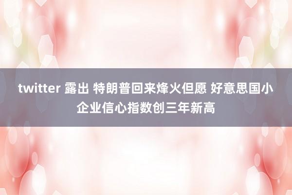 twitter 露出 特朗普回来烽火但愿 好意思国小企业信心指数创三年新高