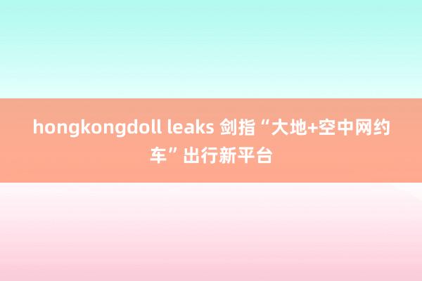 hongkongdoll leaks 剑指“大地+空中网约车”出行新平台