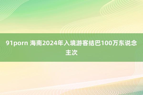 91porn 海南2024年入境游客结巴100万东说念主次