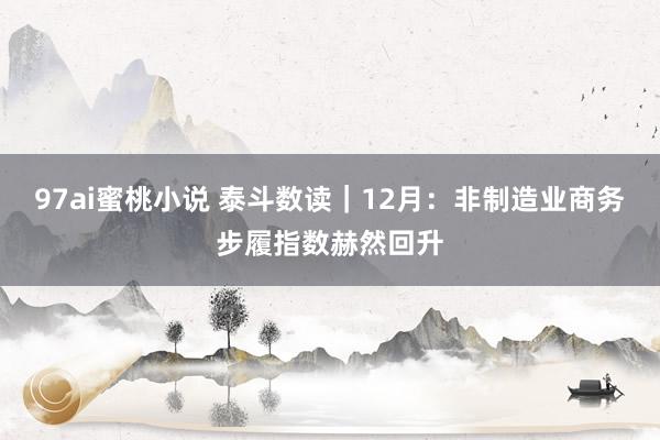 97ai蜜桃小说 泰斗数读｜12月：非制造业商务步履指数赫然回升