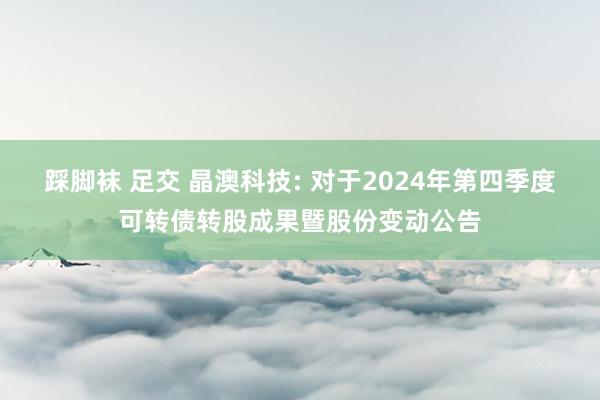 踩脚袜 足交 晶澳科技: 对于2024年第四季度可转债转股成果暨股份变动公告