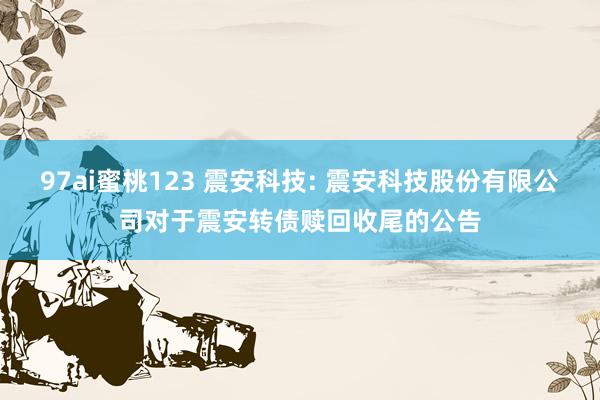 97ai蜜桃123 震安科技: 震安科技股份有限公司对于震安转债赎回收尾的公告