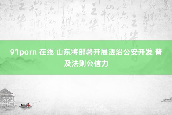 91porn 在线 山东将部署开展法治公安开发 普及法则公信力