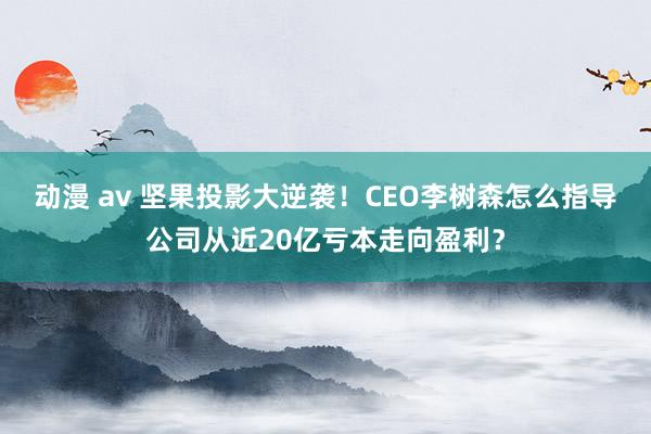 动漫 av 坚果投影大逆袭！CEO李树森怎么指导公司从近20亿亏本走向盈利？