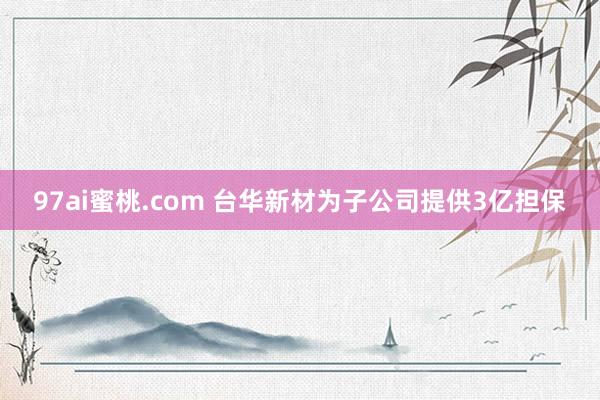 97ai蜜桃.com 台华新材为子公司提供3亿担保