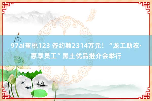 97ai蜜桃123 签约额2314万元！“龙工助农·惠享员工”黑土优品推介会举行