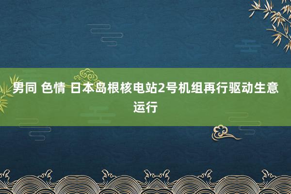 男同 色情 日本岛根核电站2号机组再行驱动生意运行