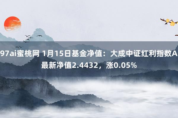 97ai蜜桃网 1月15日基金净值：大成中证红利指数A最新净值2.4432，涨0.05%