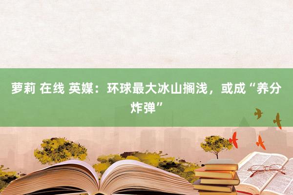 萝莉 在线 英媒：环球最大冰山搁浅，或成“养分炸弹”